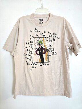 RARE Uniqlo x Basquiat Warner Brothers DC Comics The Joker Graphic T Small Cream